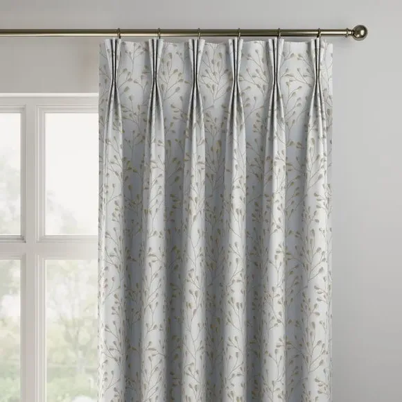 Made to Measure Curtains with Leaf Pattern - Dove