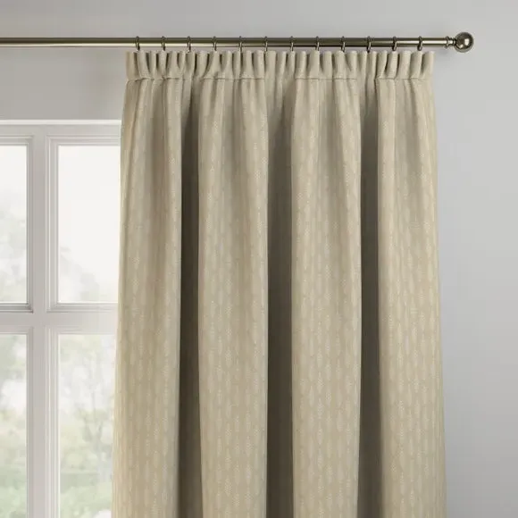Made to Measure Curtains with Leaf Pattern - Flax