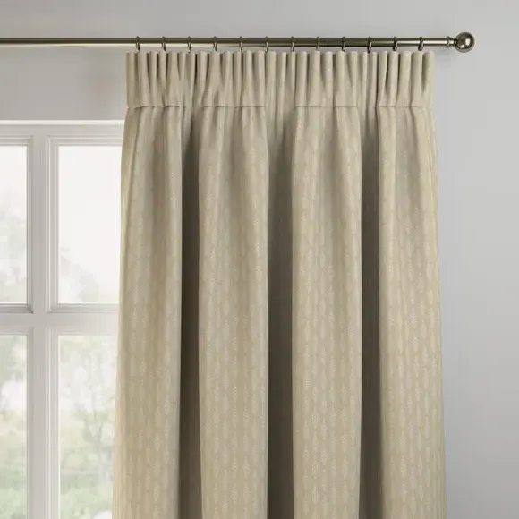 Made to Measure Curtains with Leaf Pattern - Flax