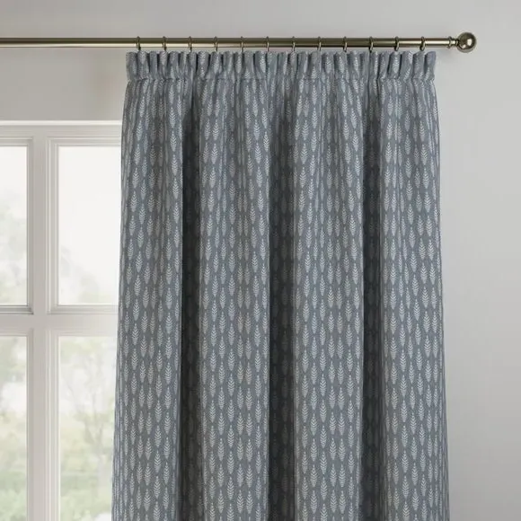 Made to Measure Curtains with Leaf Pattern - Ink