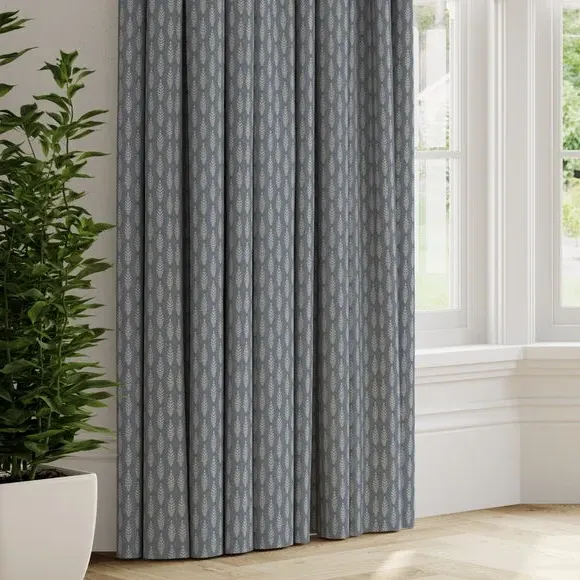 Made to Measure Curtains with Leaf Pattern - Ink