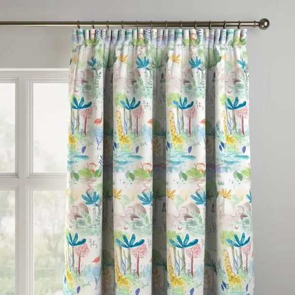 Made to Measure Curtains Zoo Print - Multi, Cotton