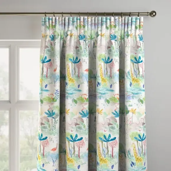 Made to Measure Curtains Zoo Print - Multi, Cotton