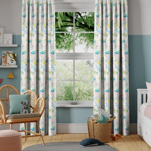 Made to Measure Curtains Zoo Print - Multi, Cotton