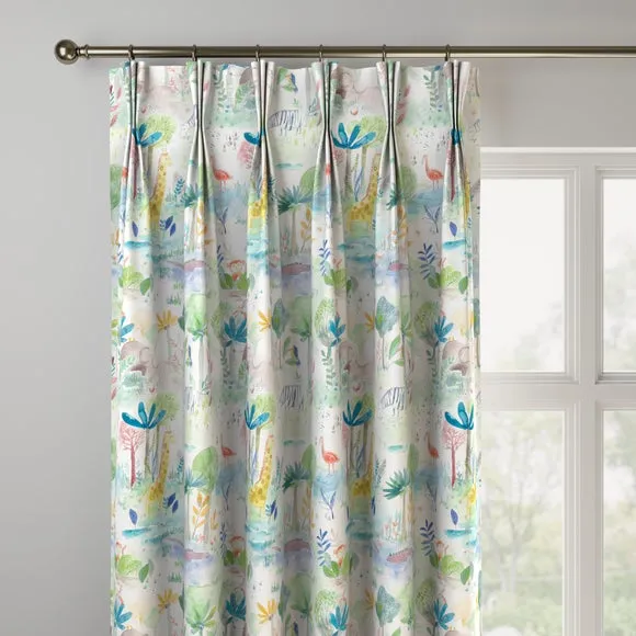 Made to Measure Curtains Zoo Print - Multi, Cotton