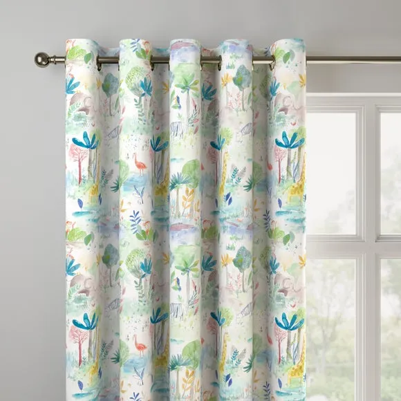 Made to Measure Curtains Zoo Print - Multi, Cotton