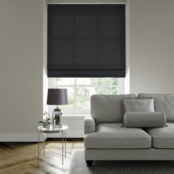 Made to Measure Roman Blind - Black, Velvet image