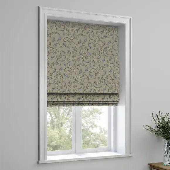 Made to Measure Roman Blind - Blue, Floral