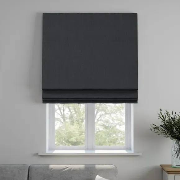 Made to Measure Roman Blind - Charcoal, Cotton