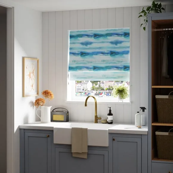 Made to Measure Roman Blind - Cobalt, Cotton