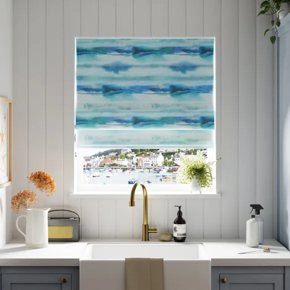 Made to Measure Roman Blind - Cobalt, Cotton
