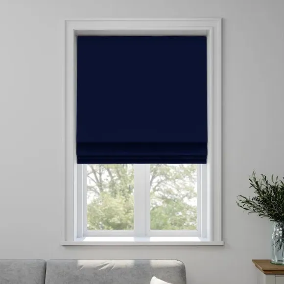 Made to Measure Roman Blind - Cobalt, Velour