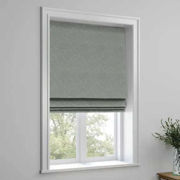 Made to Measure Roman Blind - Duck Egg, Hessian