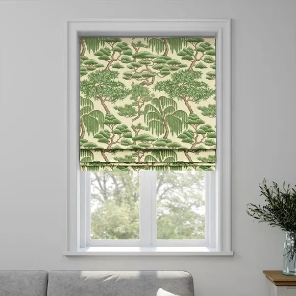 Made to Measure Roman Blind - Green, Fire Retardant