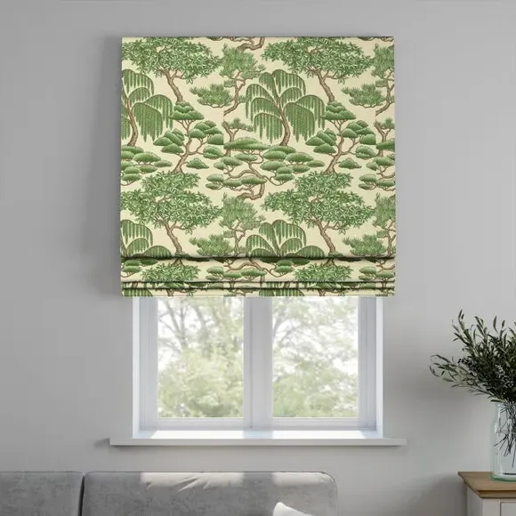 Made to Measure Roman Blind - Green, Fire Retardant