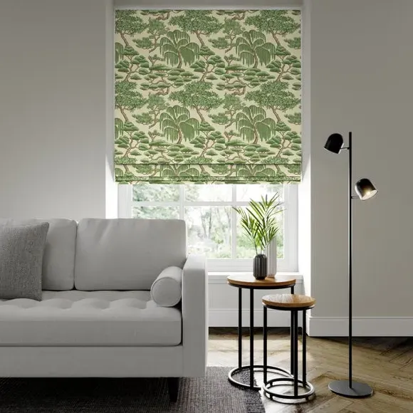 Made to Measure Roman Blind - Green, Fire Retardant image
