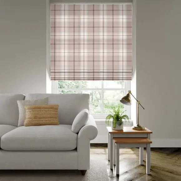 Made to Measure Roman Blind - Highland Check Blush image