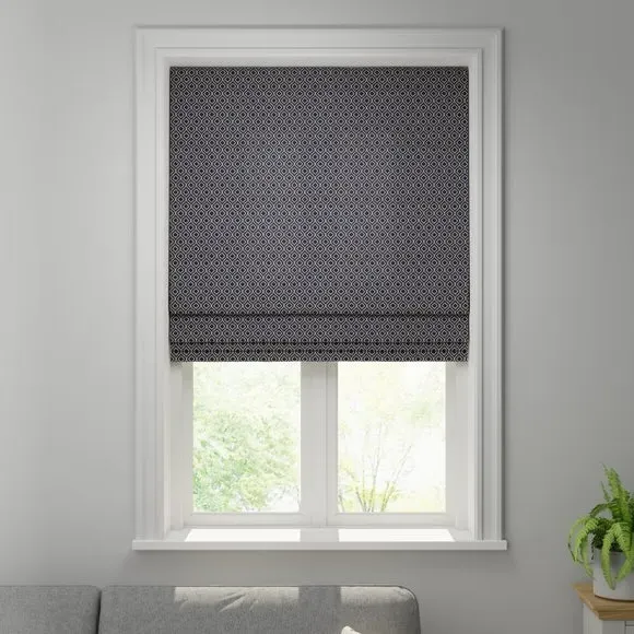 Made to Measure Roman Blind - Ink, Geometric