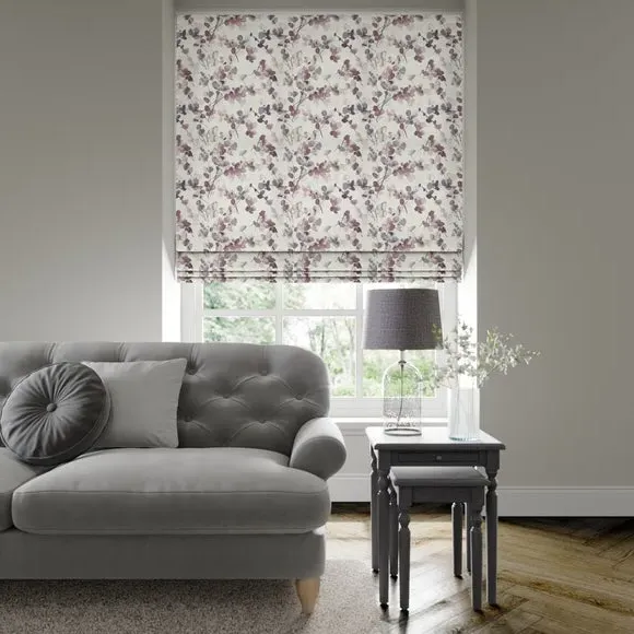 Made to Measure Roman Blind - Mauve, Floral image
