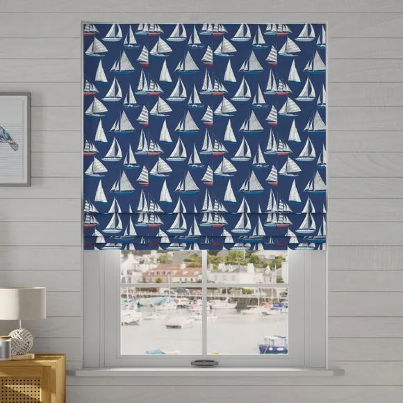 Made to Measure Roman Blind - Navy, Cotton