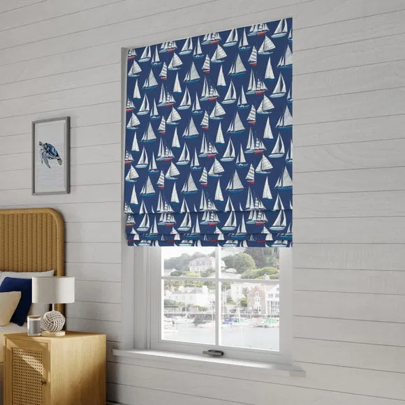 Made to Measure Roman Blind - Navy, Cotton