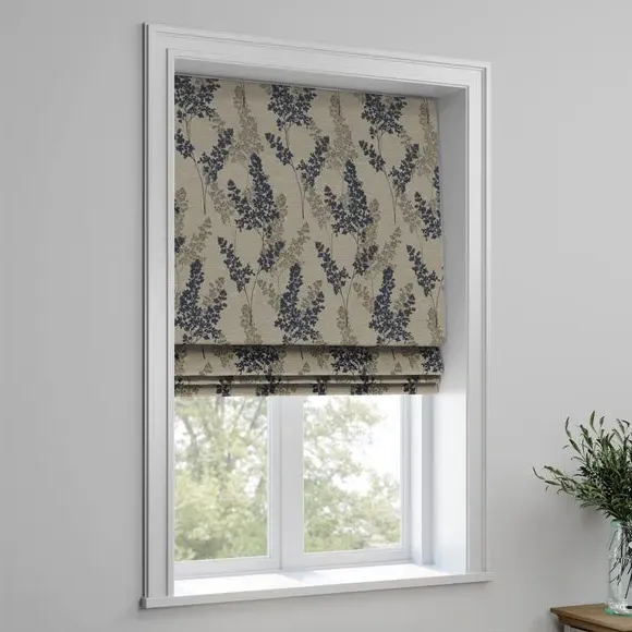 Made to Measure Roman Blind - Navy, Floral