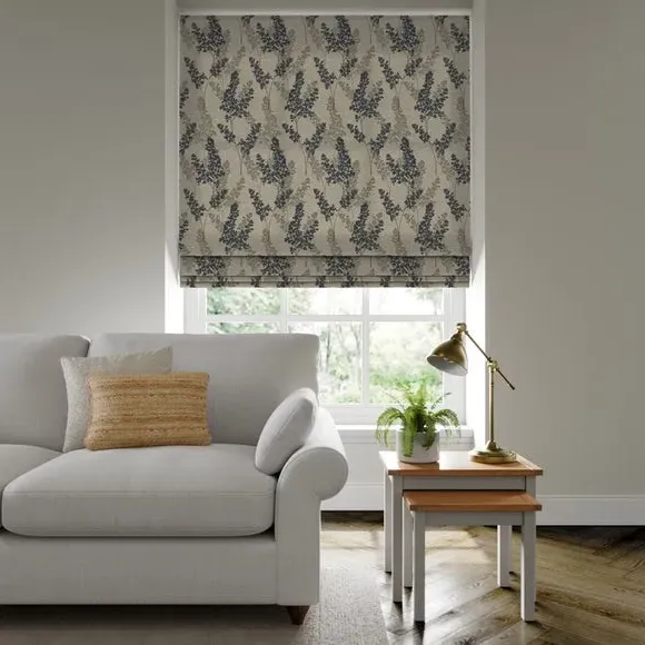 Made to Measure Roman Blind - Navy, Floral image