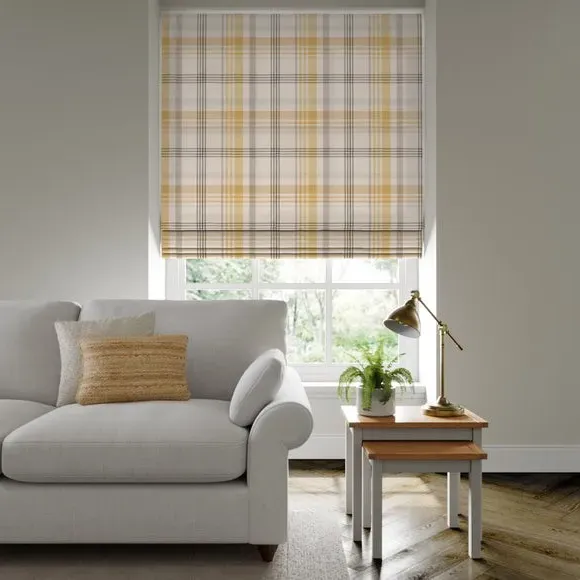 Made to Measure Roman Blind - Ochre Check image