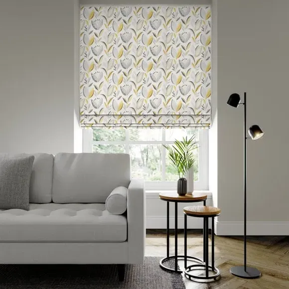 Made to Measure Roman Blind - Ochre, Floral image