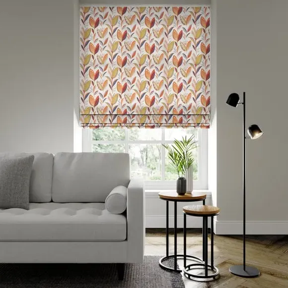 Made to Measure Roman Blind - Orange, Floral