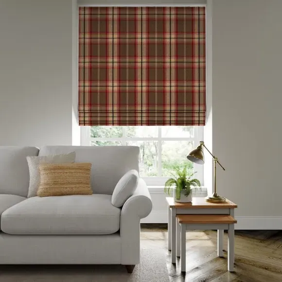 Made to Measure Roman Blind - Rosso Check