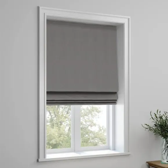 Made to Measure Roman Blind - Smoke, Textured
