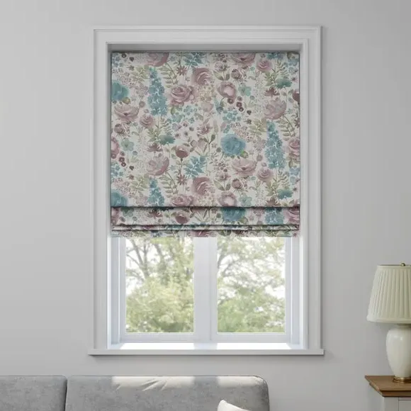 Made to Measure Roman Blind - Teal, Floral