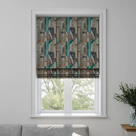 Made to Measure Roman Blind - Teal, Jacquard