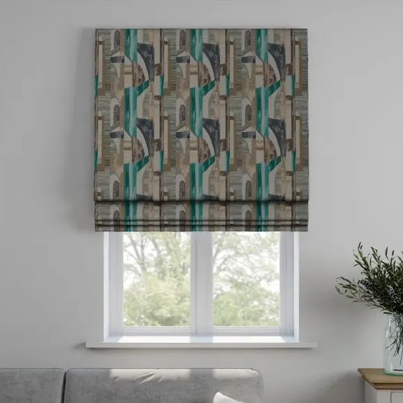 Made to Measure Roman Blind - Teal, Jacquard