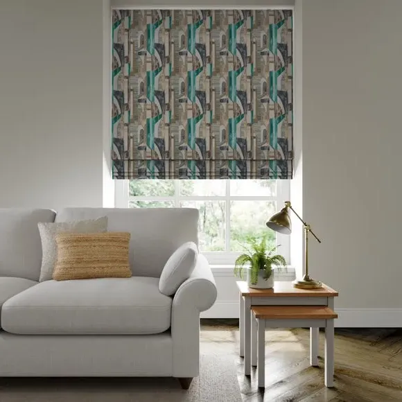 Made to Measure Roman Blind - Teal, Jacquard