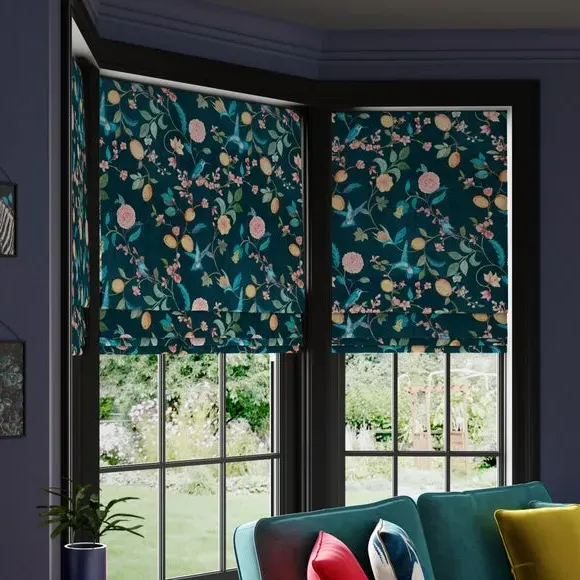 Made to Measure Roman Blind - Teal, Velvet