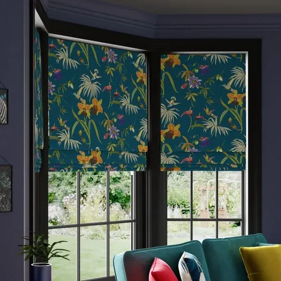 Made to Measure Roman Blind - Teal, Velvet