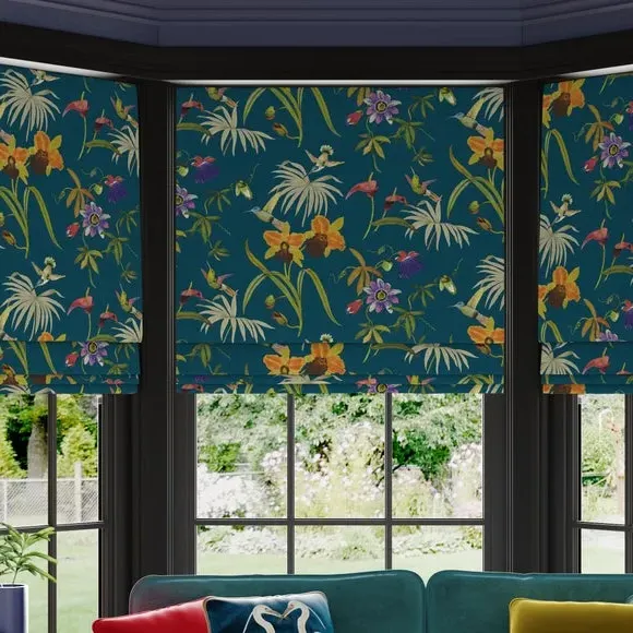Made to Measure Roman Blind - Teal, Velvet image