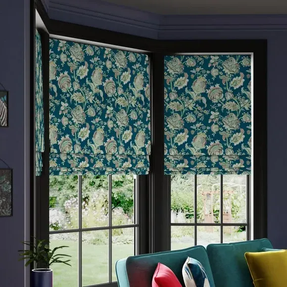 Made to Measure Roman Blind - Teal, Velvet