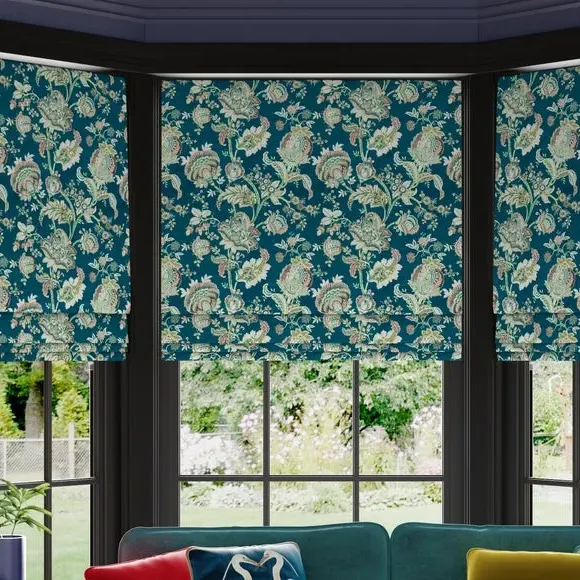 Made to Measure Roman Blind - Teal, Velvet