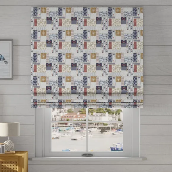 Made to Measure Roman Blinds - Blue, Cotton