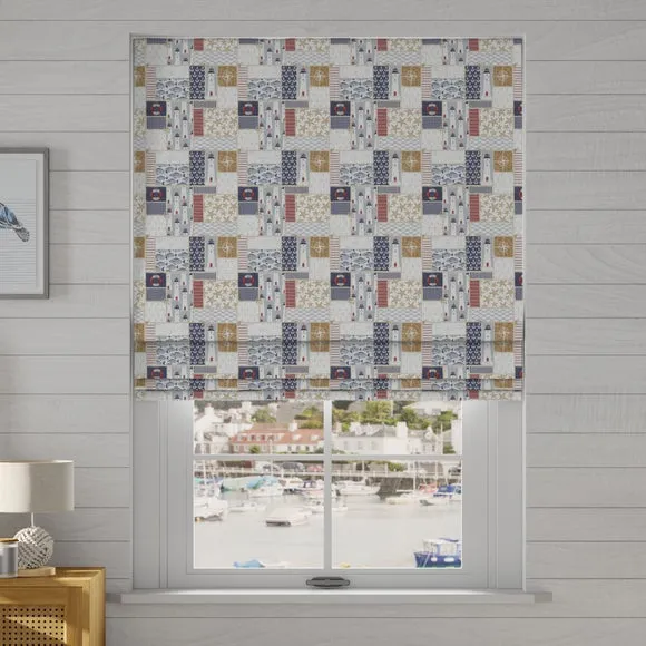 Made to Measure Roman Blinds - Blue, Cotton