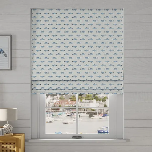 Made to Measure Roman Blinds - Blue, Cotton image