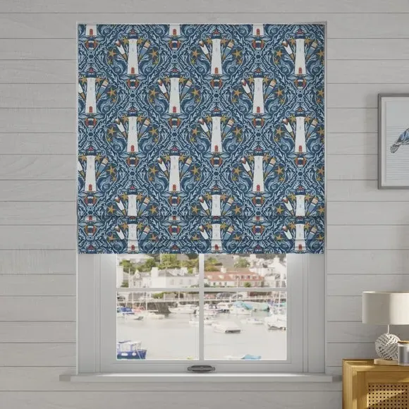Made to Measure Roman Blinds - Indigo, Cotton