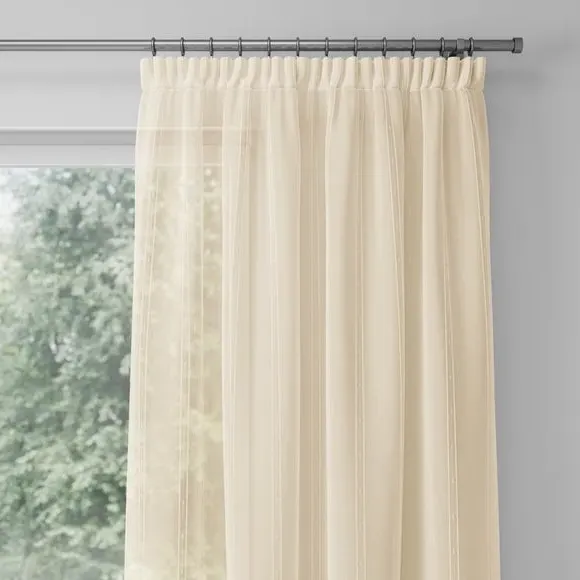 Made to Measure Voile Curtains - Cream, Polyester
