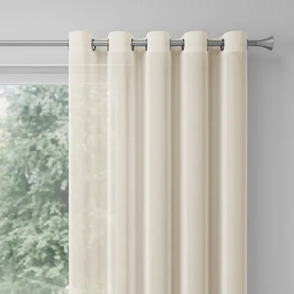 Made to Measure Voile Curtains - Cream, Polyester