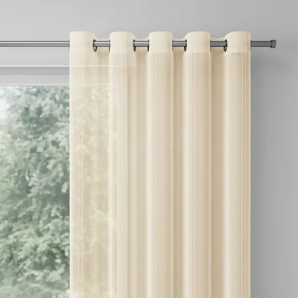 Made to Measure Voile Curtains - Cream, Polyester