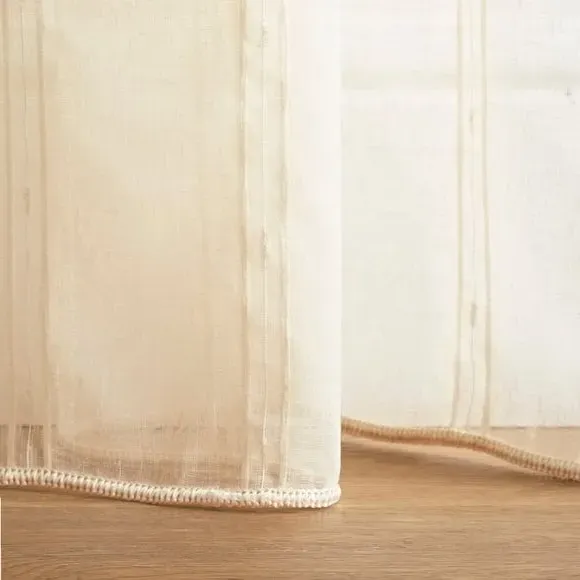 Made to Measure Voile Curtains - Cream, Polyester