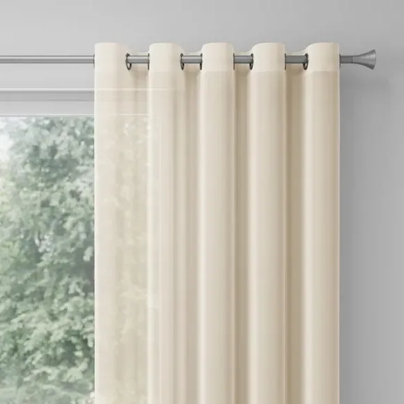 Made to Measure Voile Curtains - Cream, Polyester